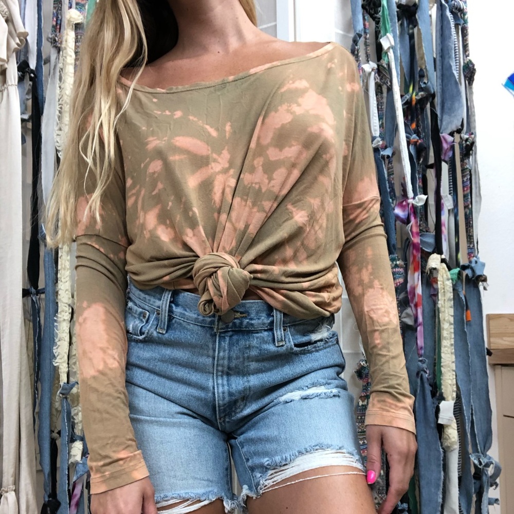 Bamboo long-sleeve soft dyed tee